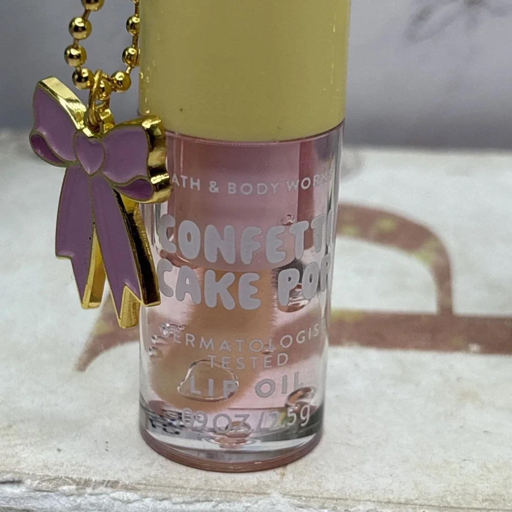 Bath & Body Works Lip Oil 2 Pc Set Confetti Cake Pop Iced Lemonade New